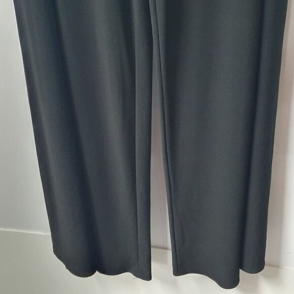 Clara Sun Woo Solid Black Palazzo Pants Wide Leg High Rise Pull On Stretch XL - Picture 7 of 10